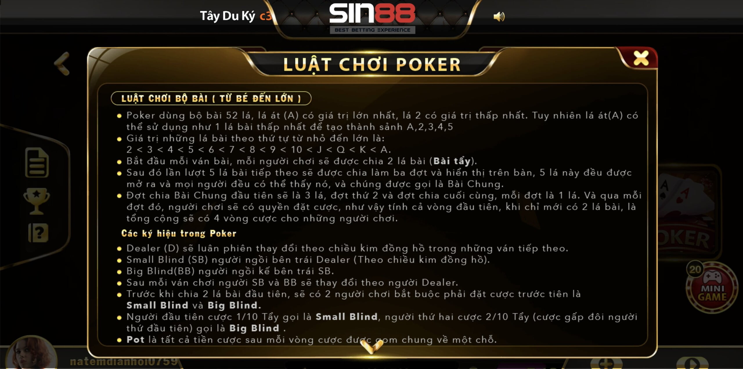 Luật chơi và cách chơi Poker Sin88 cực đơn giản